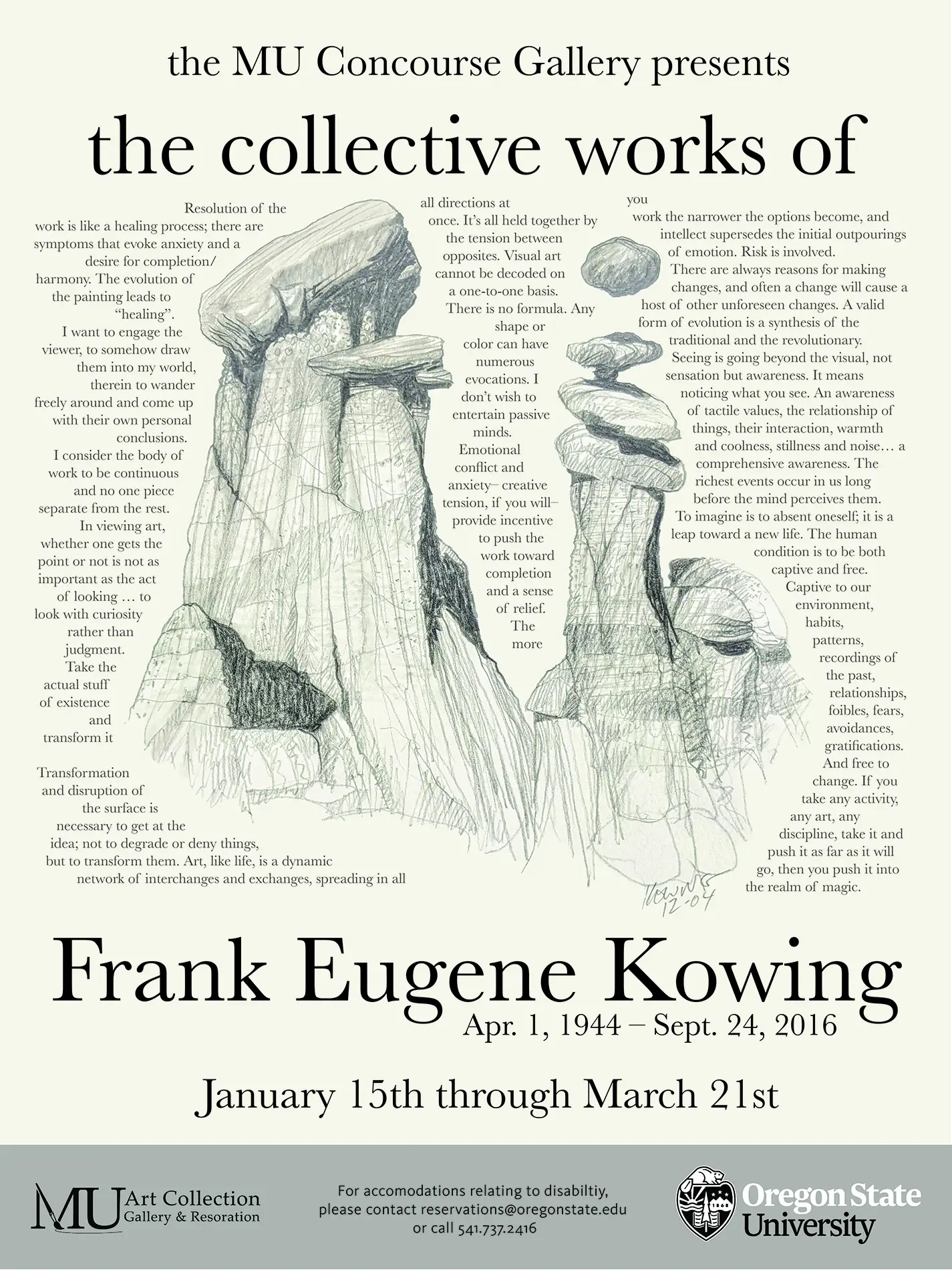 Poster for previous Frank Eugene Kowing show